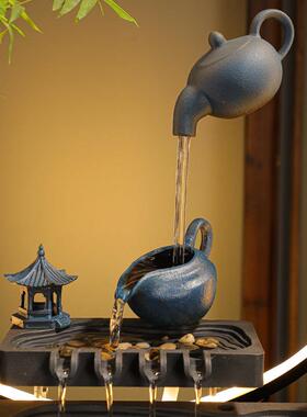 新悬壶流水循环招财喷泉鱼缸桌面办公室装饰开 业乔迁新居礼品摆