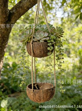 九尾狐圆形懒人透气悬挂植物吊篮花盆吊挂式花盆吊盆吊盘常春藤