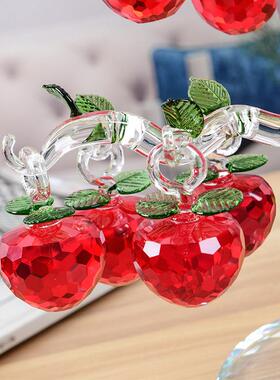 水晶苹 果树客厅摇钱树酒柜电视柜家居装饰品摆件乔迁礼品结婚礼