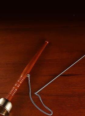 台湾纯手工伸缩引磬引庆做佛功课打乐长柄短柄铃铛引磬法器纯铜