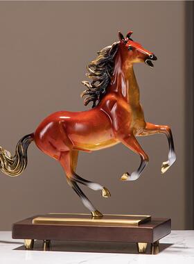 马成功黄铜马中摆件新式高档客厅办室领导装888饰品公司公开到业