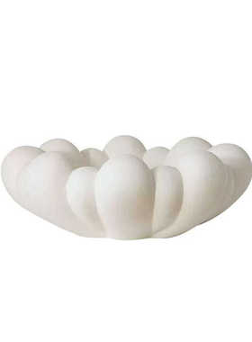 简约花瓣水果盘艺术现代法式家居首饰收纳托盘奶油装饰品摆件