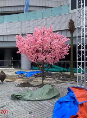 仿真桃花树樱花树装饰酒店民宿庭院别墅布景摆件人造落地景观假树