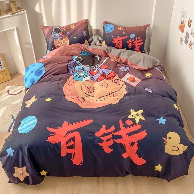 正品日式卡猫咪日记四件纯棉全棉通床上套用品单双人学生舍三件宿 - 图2