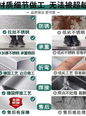 工作台厨房橱柜商用餐饮店桌子家用操作台推拉门置物架304不锈钢