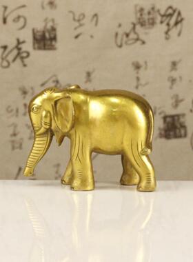 铜大象摆件一对吸水象元宝如意象铜象客厅家居工艺品