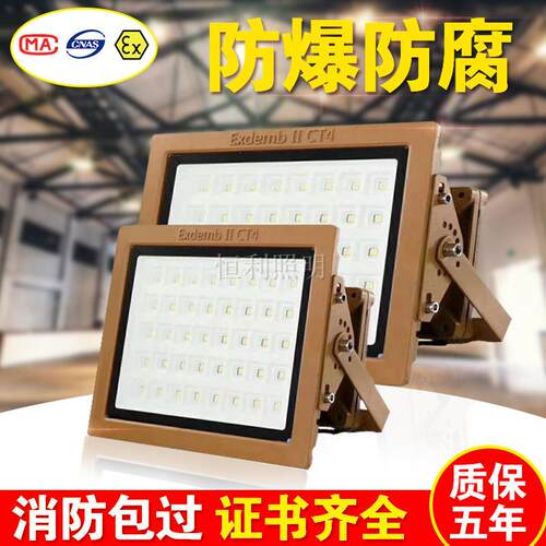 LED防爆加油站灯投光泛光灯仓库厂房50W100W150W防爆应急照明灯 - 图0