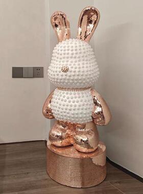 网OIN红暴力熊兔存乔钱罐客厅大型落地摆件玄子大关电视柜装饰迁