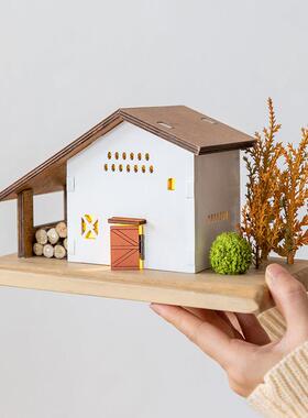 阿楹 法式覆古怀旧房子小木屋摆件 高颜值儿童卧室书架电视柜装饰