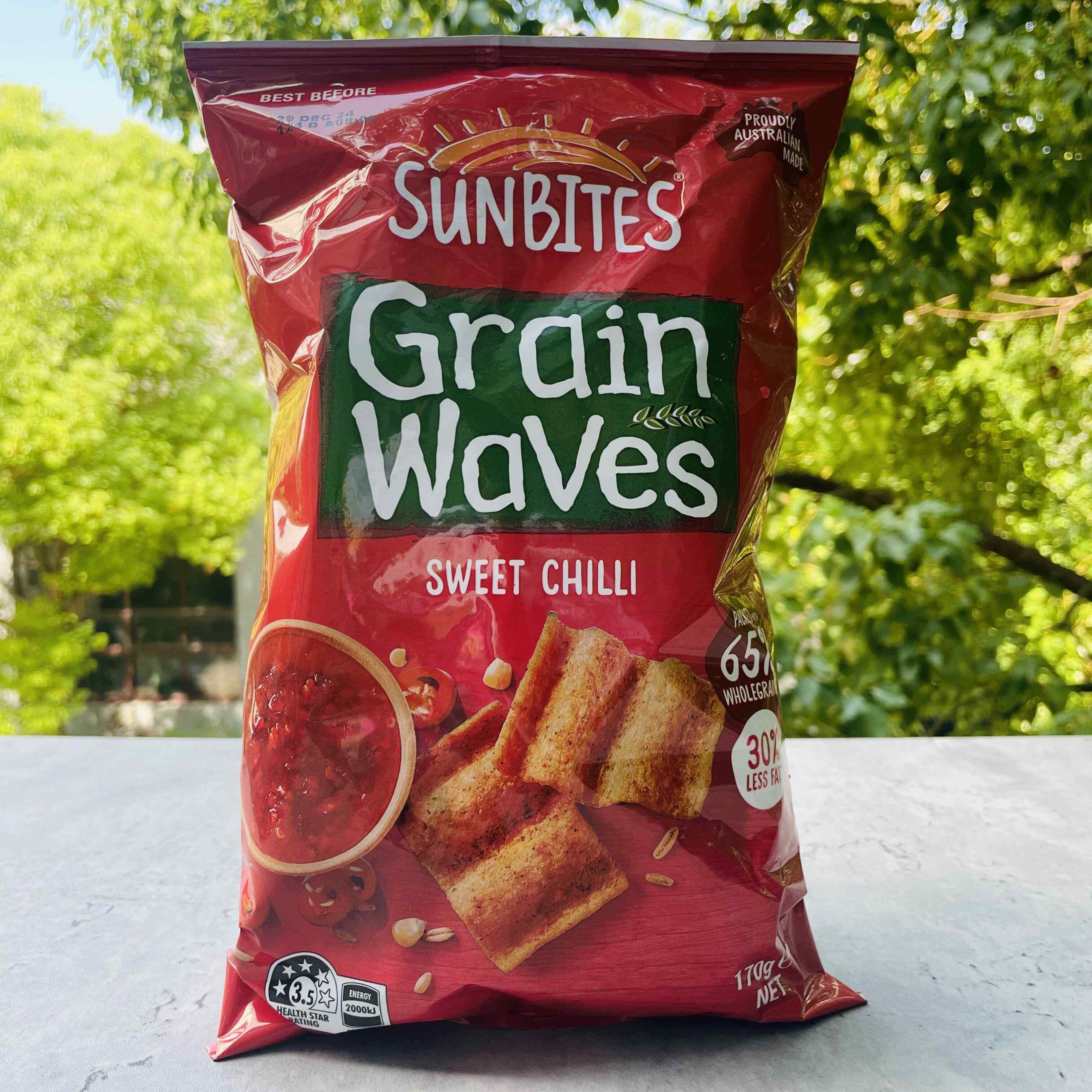 SUNBITES Grain Waves sweet chilli澳大利亚甜辣味波浪形谷物片 - 图2