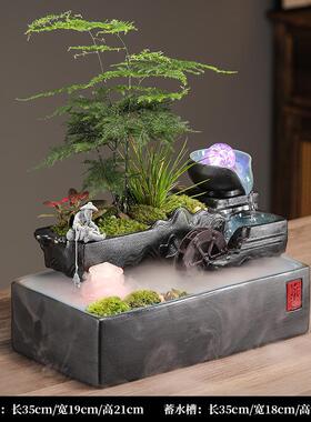 正品招财流水摆水环风水客厅创意家居加湿件循器水晶装饰品开球业