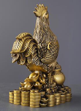 金鸡聚财铜摆件工艺品家居店铺桌面全铜摆饰开业送礼送祝福装饰品