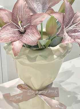 【新家的100个快递】随沐花束摆件陶瓷手捧花瓶客厅餐桌插花装饰