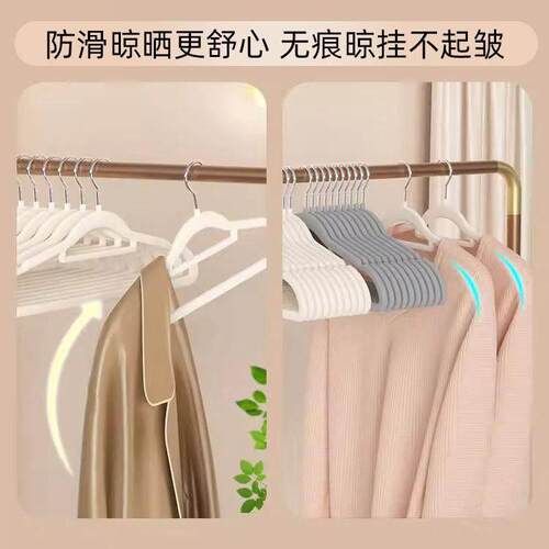 德国品质植绒衣架整理师专用防滑肩无痕衣架家用挂衣衣柜衣架超薄 - 图1