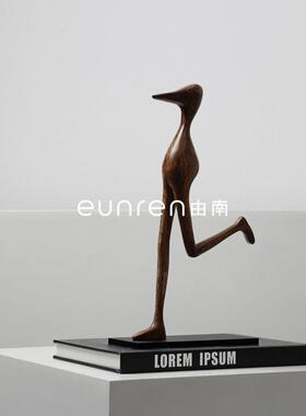 中古雕复古抽象塑人物件客厅玄关KMM书样房板房办公摆室柜台家居