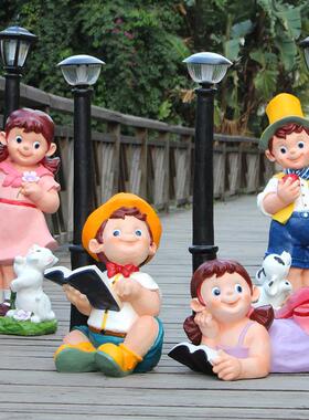 户外园林小品景观迎宾卡通雕塑彷真人物摆件别墅院子花园庭院装饰