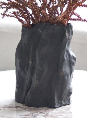 侘寂风不规则艺术花瓶摆件客厅干花插花器创意家居玄关餐桌装饰品