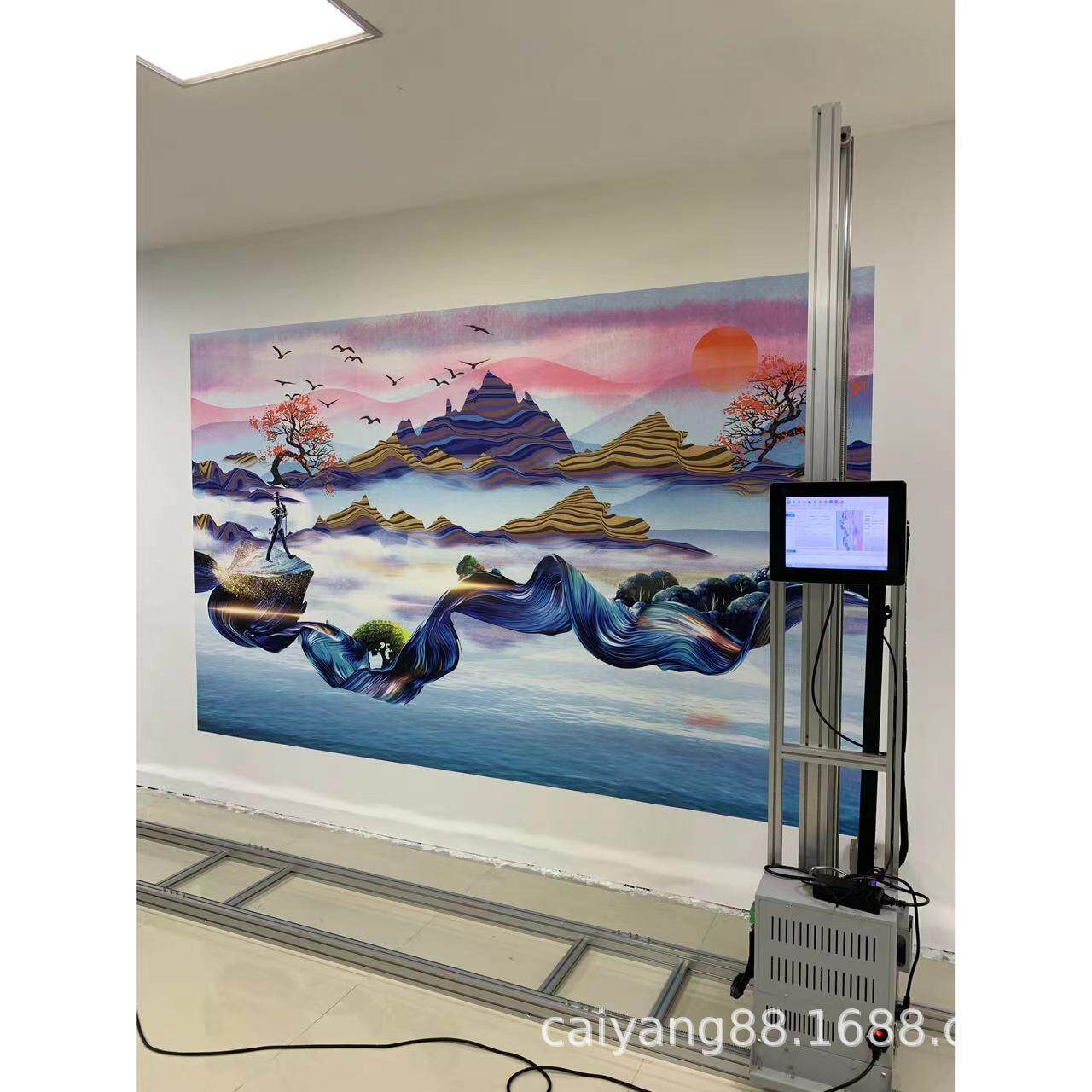 3D Intelligent Outdoor Wall Inkjet Printing Machine New Rural Cultural Wall 5D Printer Graffiti Painting Machine Good Equipment for Entrepreneurship