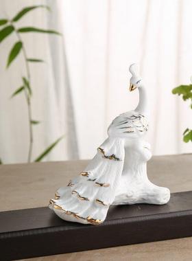高档现代天鹅品陶瓷花瓶柜客厅电视柜摆件家酒居创意装饰婚礼物乔