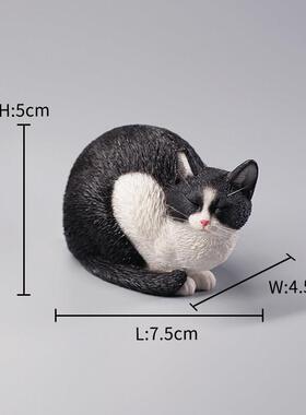 JXK官方正品1/6嗜睡猫仿真模型创意手办治愈系猫咪摆件送礼收藏品