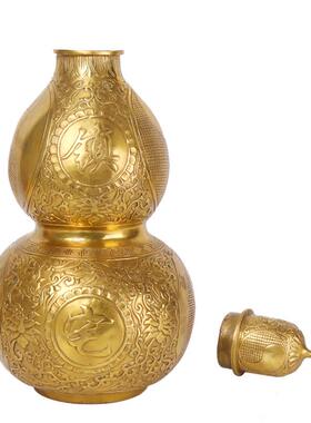 厂家八葫芦卦铜葫芦大号铜八卦葫芦空心葫开口大芦铜芦葫摆件