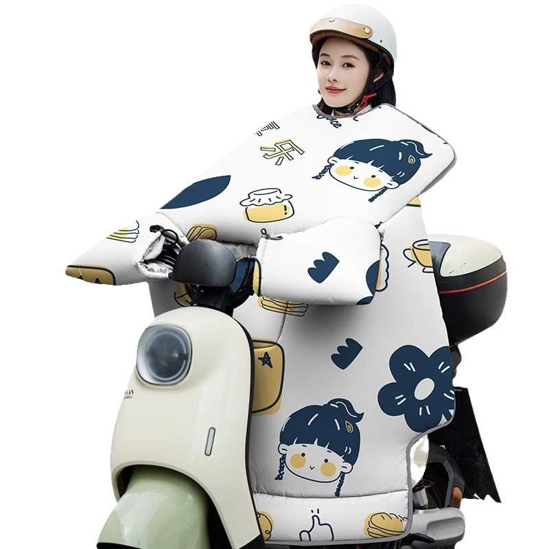 2024新款冬季挡风被双面防水电动车防风被加绒加厚保暖防寒挡风被 - 图3