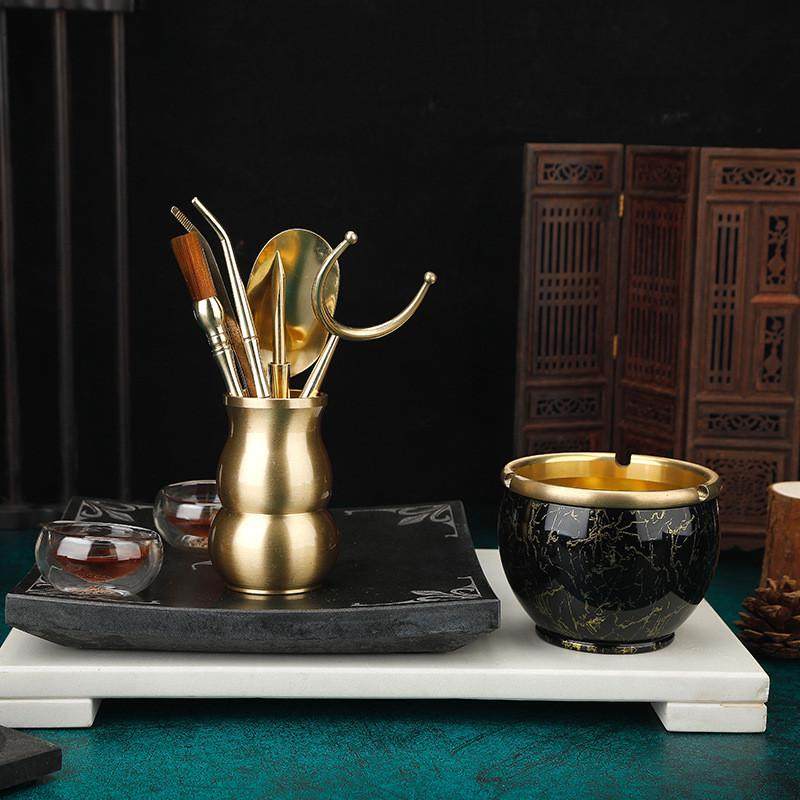 隆饮斋黄铜茶夹茶道六君子套装茶刀茶勺功夫茶具配件养壶笔6君子,淘宝优惠券,粉丝福利购,淘宝优惠卷