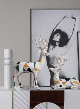 北欧简约客厅玄关电视柜书房样板房装饰工艺礼品招财家用大象摆