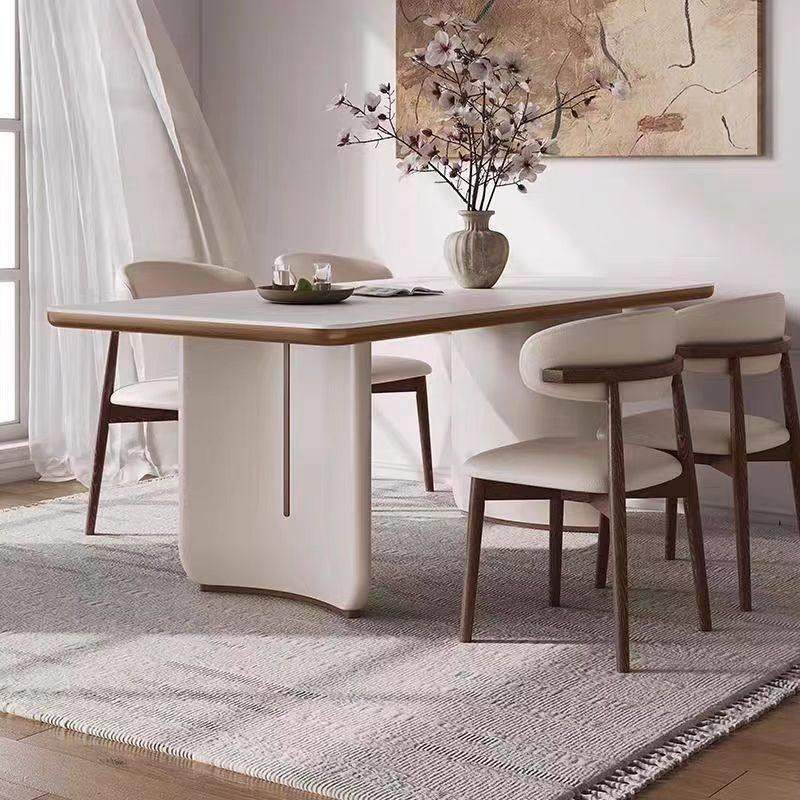 法式奶油风实木2025新款岩板餐桌椅组合家用饭桌现代简约长方形桌,淘宝优惠券,粉丝福利购,淘宝优惠卷