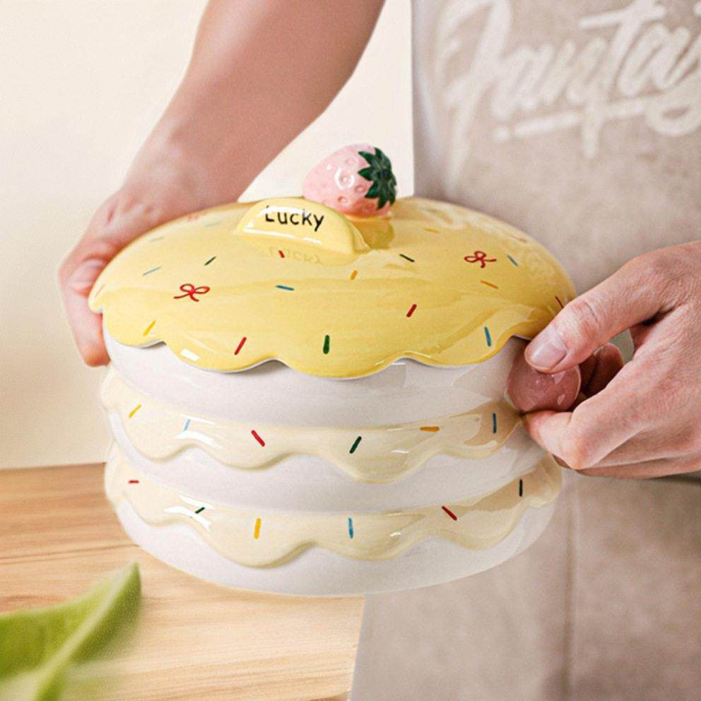 腾业可爱蛋糕泡面碗陶瓷宿舍学生带盖高颜值汤面碗大容量螺丝粉碗,淘宝优惠券,粉丝福利购,淘宝优惠卷