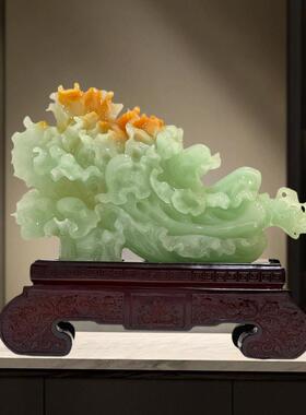 百财聚来白菜摆件中式家居客厅电视柜玄关招财装饰品乔迁开 业礼