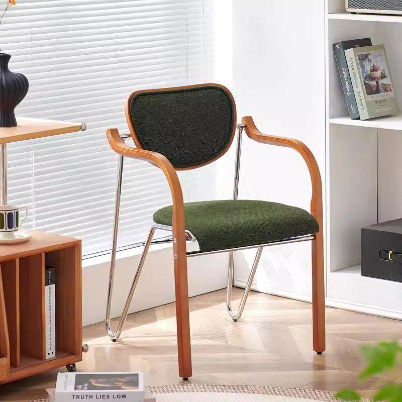 法式实木餐椅家用高级靠背餐桌凳中古侘寂风艺术软包扶手书桌椅子,淘宝优惠券,粉丝福利购,淘宝优惠卷