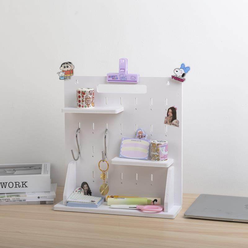 洞洞板收纳置物架办公工位桌面立式多圆孔宿舍书桌装饰墙面整理架,淘宝优惠券,粉丝福利购,淘宝优惠卷