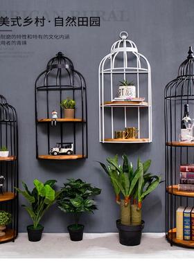 北欧铁艺花架室内阳台鸟笼架客厅落地置物架转角装饰花盆架子摆