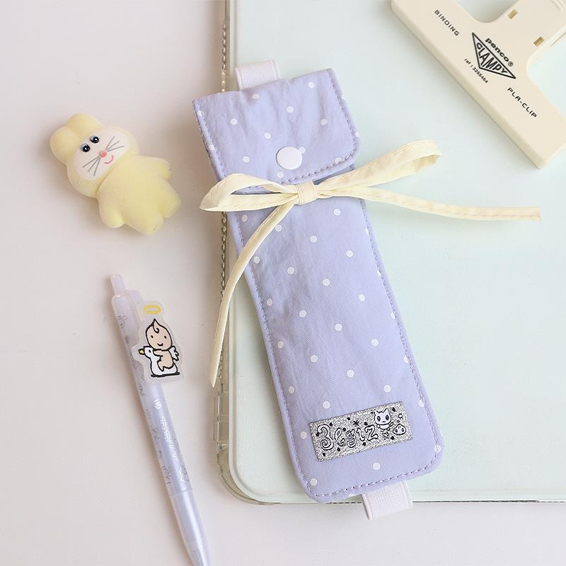 3egiz原创书签笔套波点蝴蝶结可爱小笔袋便携高颜值ipad书本绑带 - 图1