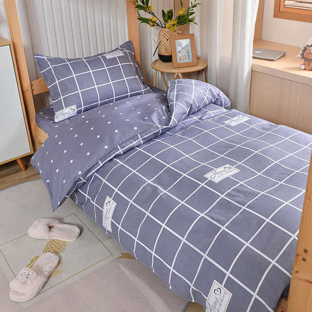 Single dormitory full cotton three-piece set student dormitory pure cotton bedding top and bottom bunk bed sheet six-piece set 0.9m meters