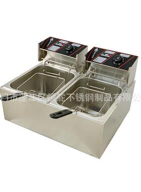 8L+8L双缸筛大容量炉电热双缸炉8L双缸炸双炸 小食油炸炉 炸薯条