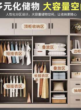 衣柜家用卧室全实木现代简约出租房用简易2026新款大衣橱