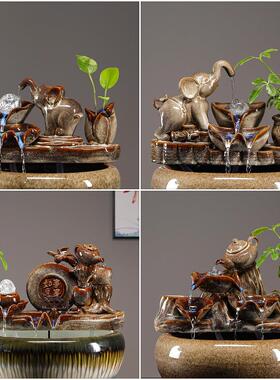 鱼F98M59J7缸循环室水缸件造景摆流水生财家用客厅公过滤器喷泉办