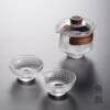 High-end fish glass bubble cup, portable travel tea set, one pot, two tall cups, quick cup, temperature-resistant tea cup, Kung Fu tea set