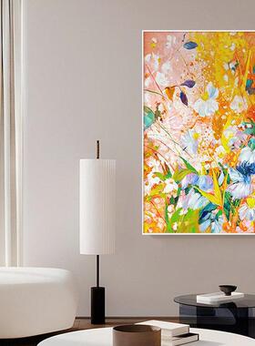 春暖花开小清新黄色花卉客厅装饰画系别墅大平层艺术玄关挂画