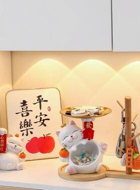 装饰乔品客厅招面财猫搬家摆件迁桌布置发果财柿柿新居插花开BJ93