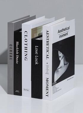 闻派假书摆件装饰书现代英文简约书柜客厅饰品书籍ins拍摄道具仿