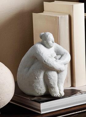 新款直销北欧胖女人摆件客厅家树脂工艺品人物抽象现代艺术装饰品