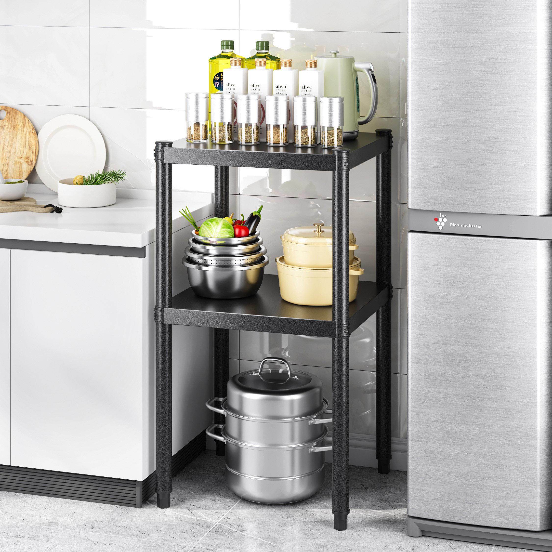 加厚家用厨房碳钢置物架夹缝微波炉烤箱收纳架多功能储物架货架,淘宝优惠券,粉丝福利购,淘宝优惠卷