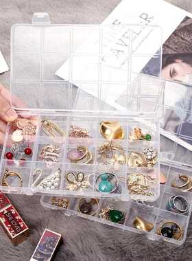 Clear Plastic Jewelry Storage Box for Earrings, Rings, and A
