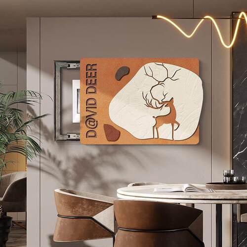 电表箱装饰画麋鹿新款现代简约免打孔高级感餐厅电闸箱遮挡挂画 - 图0