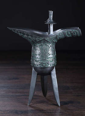 铜之韵纯铜凤爵杯酒杯摆件仿古礼品客厅室内办公室桌面工艺装饰品