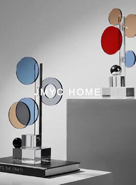 公室客办厅视柜摆件软装饰品水晶样板电办JSB间公室酒店别墅轻奢