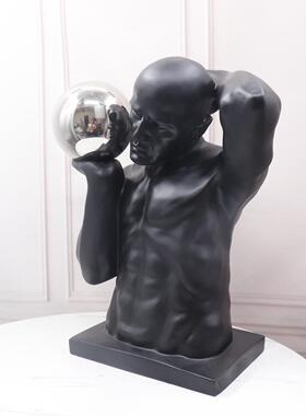 1轻奢现代象艺术雕摆酒件店大堂玄抽关售楼处人物欧式装塑饰品软